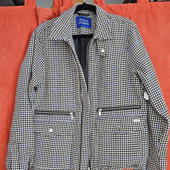 Scotch and soda AMS BLAUW, mens jacket M Black And White - Picture 1 of 5